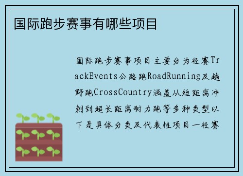 国际跑步赛事有哪些项目